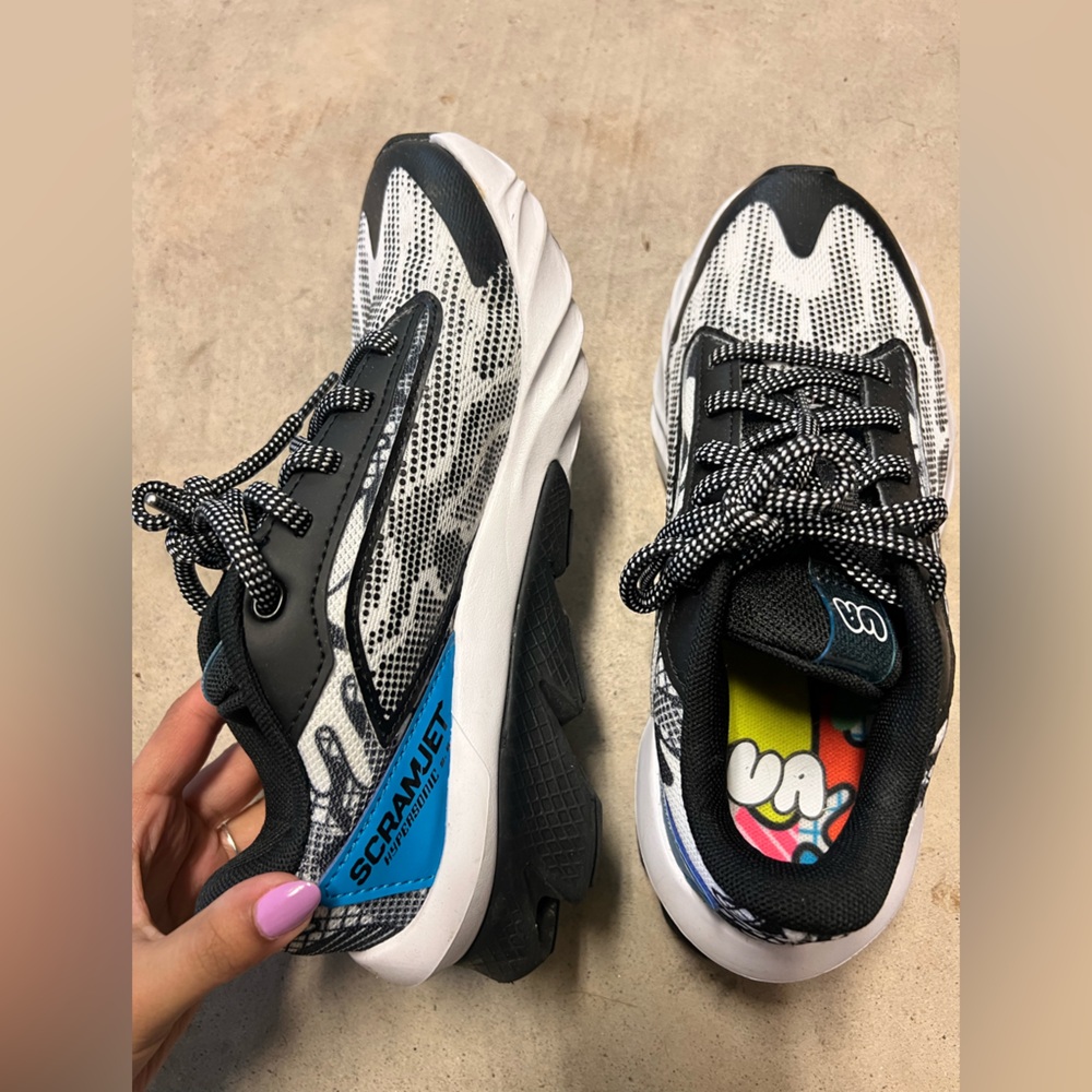 Under Armour Black and White Kids Sneakers